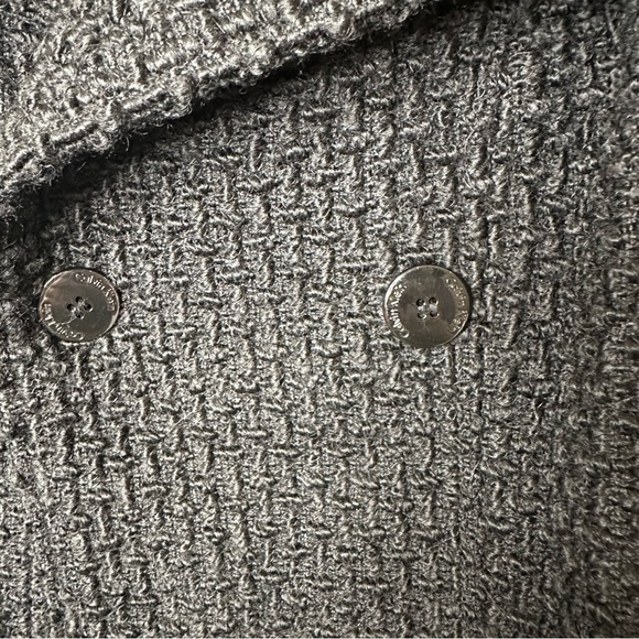 Calvin Klein Wool Knit Pea Coat Belt Warm Pockets Collar size 12p - Picture 10 of 12
